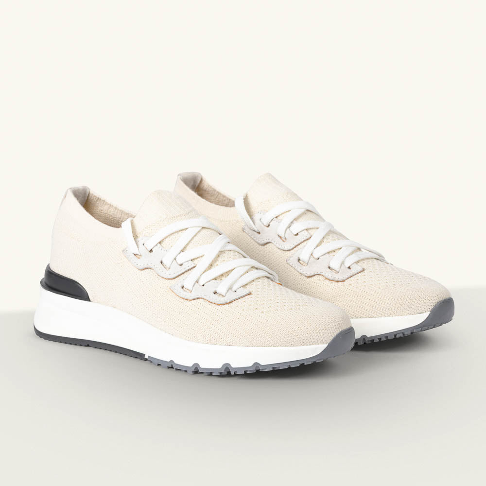 Gravelli Knit Sneaker New Off-White Suede